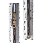 Rits deelbaar | Opti | metaal brons M60 | 50 cm | 001 antraciet Deelbare Rits OPTI - D - M60 - BRONS - 50 - CM - 001 - ANTRACIET